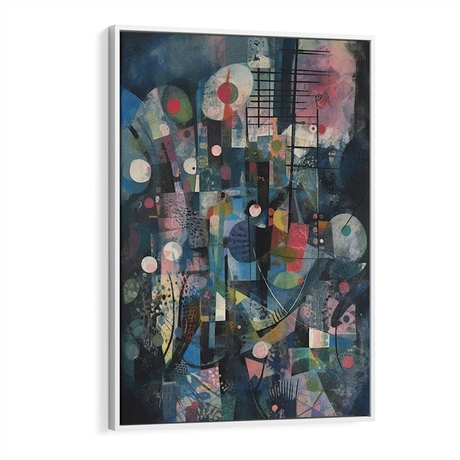 Obraz w ramie 50x70 - Rozbijając Granice Kreatywności - abstrakcyjny obraz, sztuka abstrakcji - rama biała