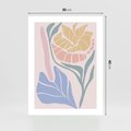Plakat bez ramy 30x40 - Kwiatowe Granice Kształtów - nowoczesny plakat, kwiaty w pastelowych kolorach