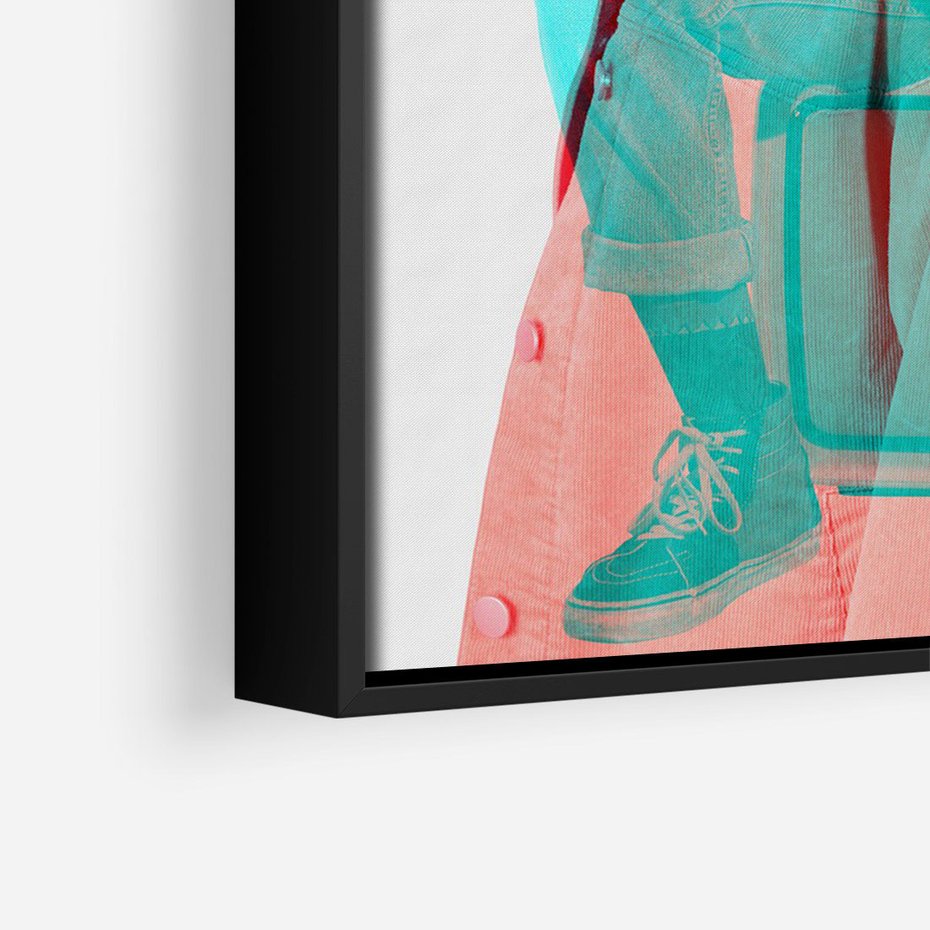 Obraz w ramie 70x100 - Rytmy Wspomnień - kolaż zdjęć, kobieta - rama czarna