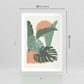 Plakat w ramie 50x70 - Abstrakcyjne Tropiki - liście, rośliny tropikalne w graficznym stylu - rama biała