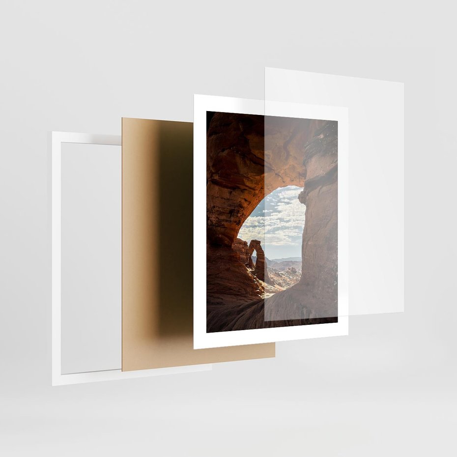 Plakat w ramie 40x50 - Magia pustynnego kanionu - pustynia, kanion - rama biała