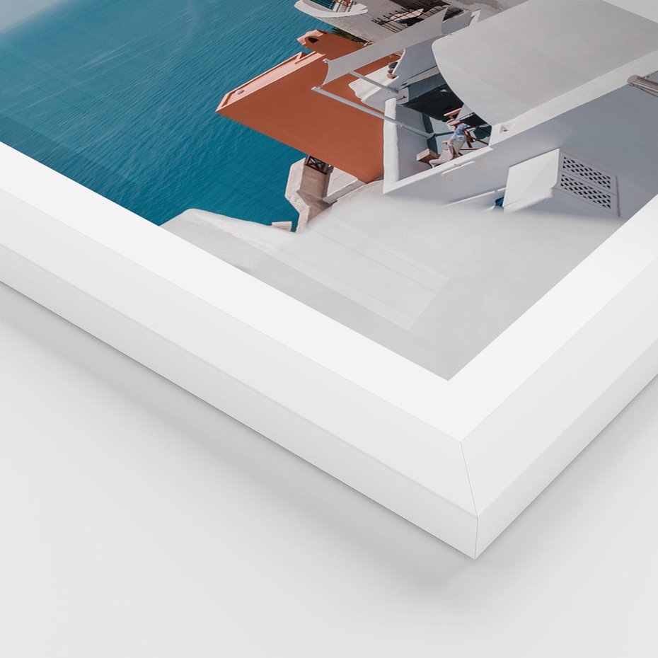 Plakat w ramie 40x50 - Magiczna Wyspa na Twojej Ścianie - Santorini, wyspa - rama biała
