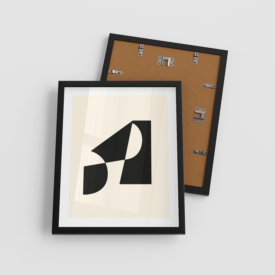 Plakat w ramie 40x50 - Rozświetlony Cień - abstrakcyjna sztuka, geometria - rama czarna