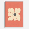 Obraz w ramie 70x100 - Malowane Kolorowe Echa - minimalistyczna grafika, biały kwiat na różowym tle - rama biała