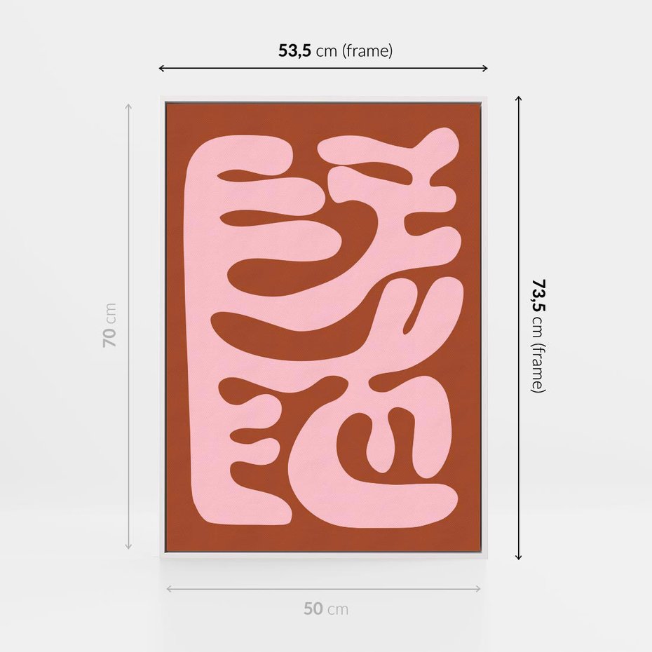 Obraz w ramie 50x70 - Migotliwe Boho Marzenia - abstrakcyjny obraz, plakat - rama biała