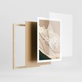 Plakat w ramie 50x70 - Góry w Złocie i Minimalizmie - grafika, złote góry - rama drewno