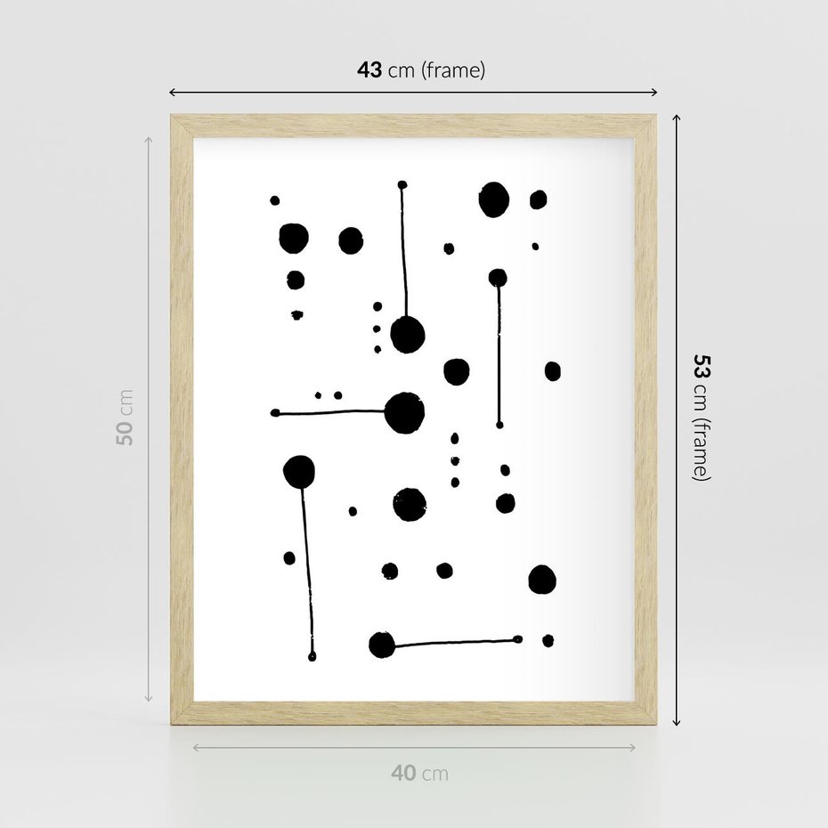 Plakat w ramie 40x50 - Złudne Odbicia - abstrakcja, minimalizm - rama drewno