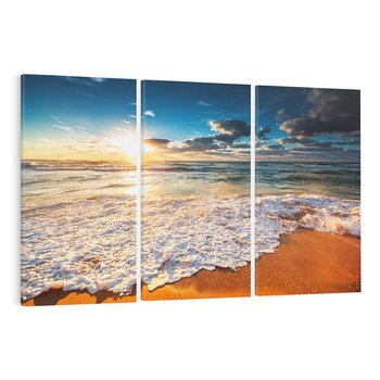 Obraz na płótnie 120x80 - Zachód słońca nad plażą - zachód słońca,