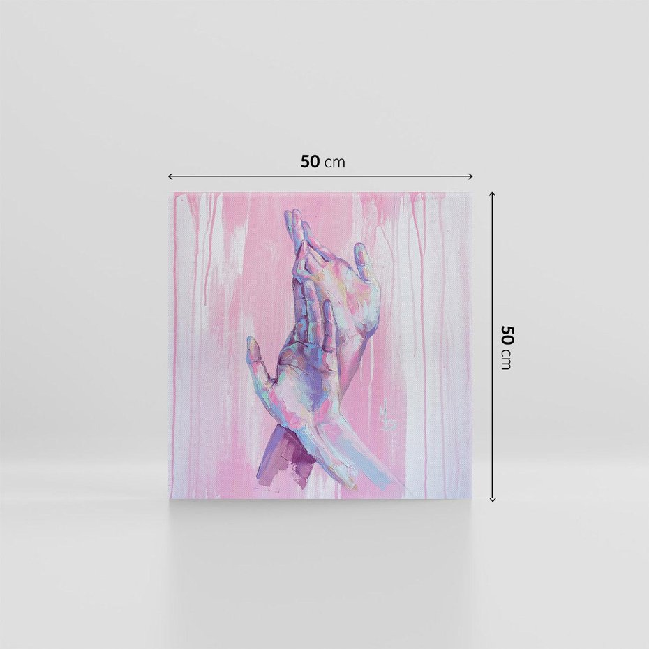 Obraz na płótnie 50x50 - Splecione - obraz olejny, pastelowe kolory