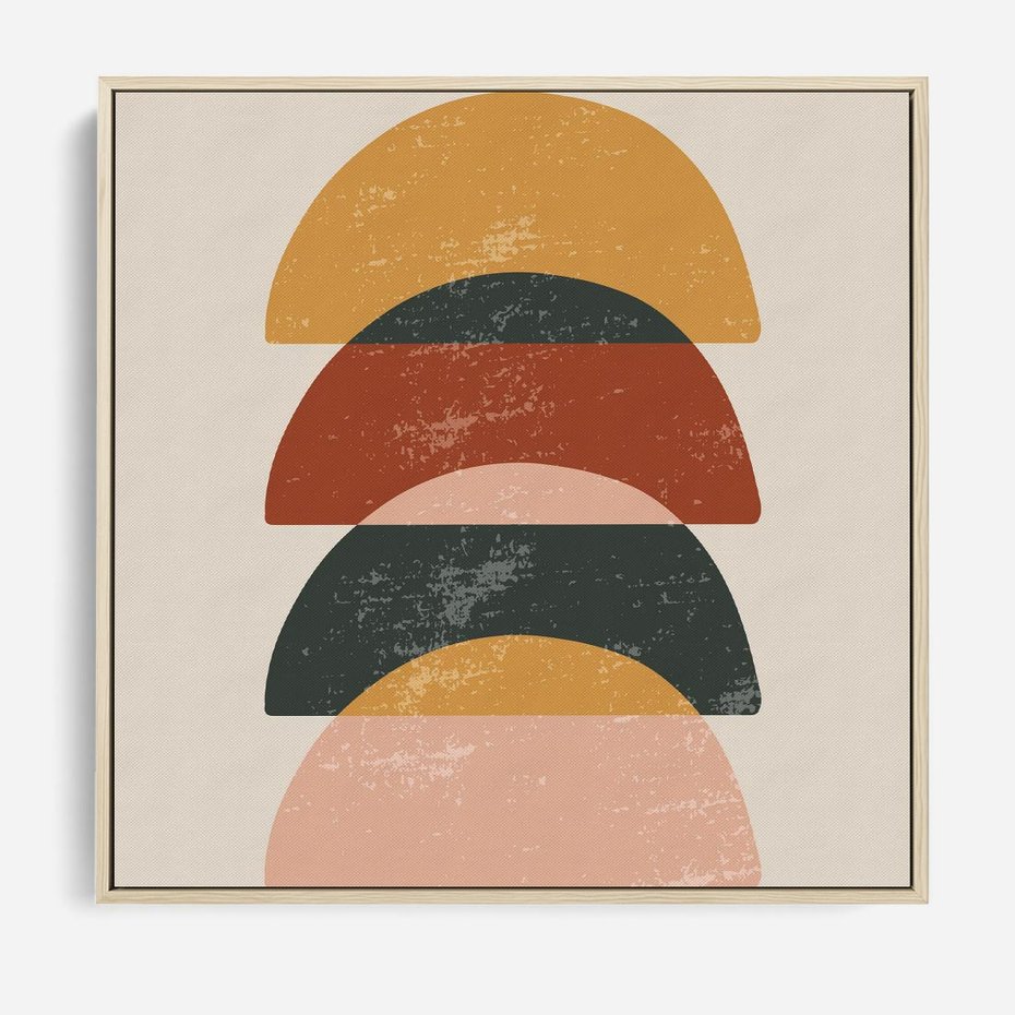 Obraz w ramie 80x80 - Energetyczne Wzory - nowoczesny plakat, abstrakcyjne kształty - rama drewno