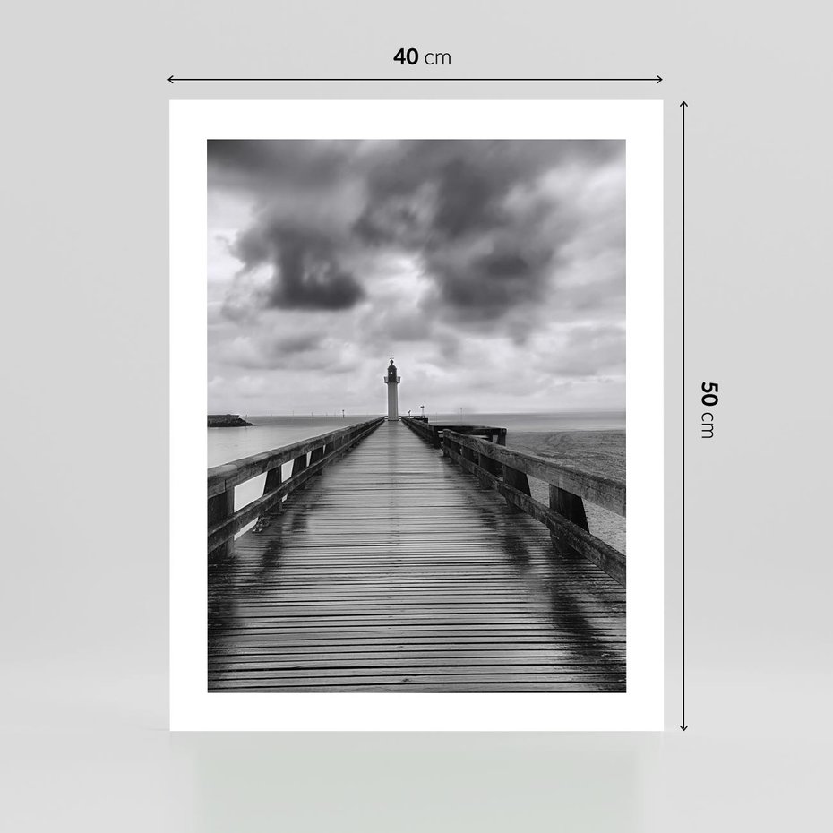 Plakat bez ramy 40x50 - Romantyczny pomost z latarnią - pomost, latarnia