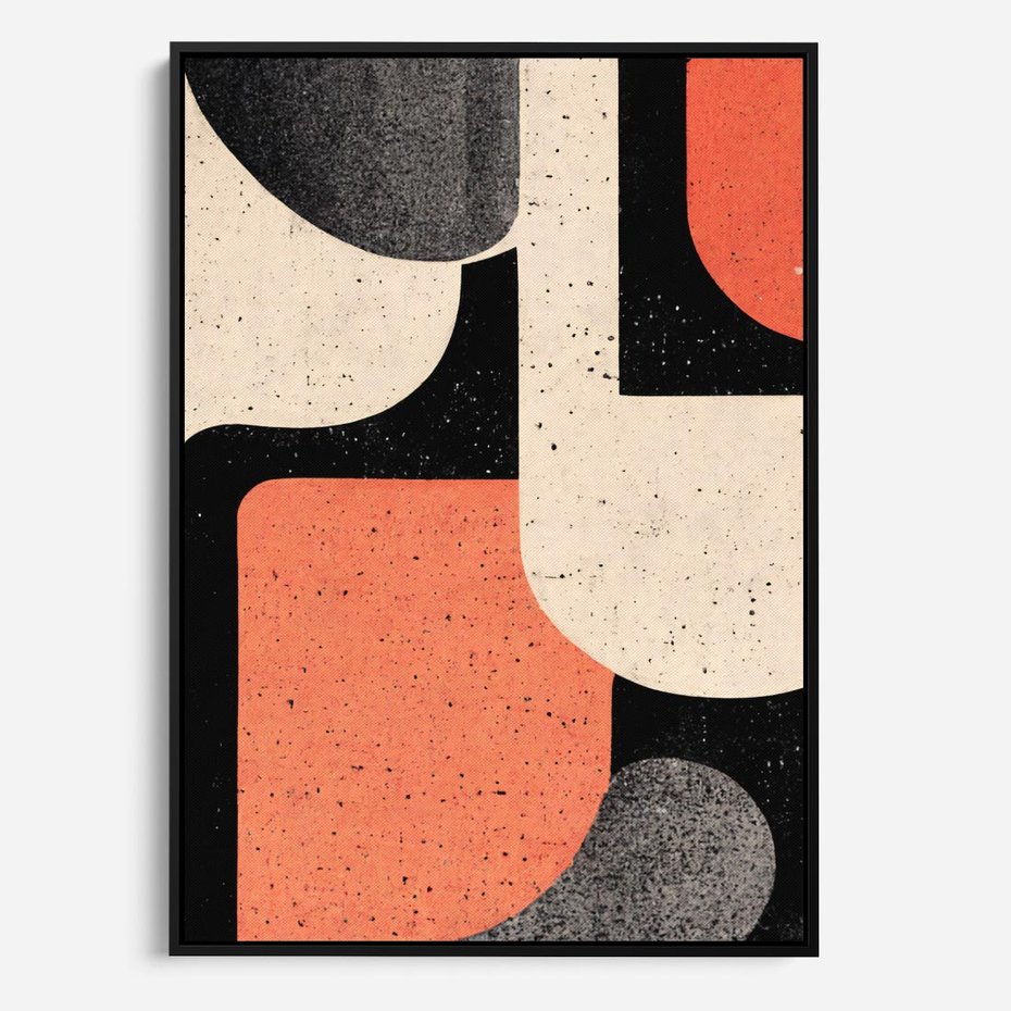 Obraz w ramie 50x70 - Loftowa Harmonia - abstrakcja, styl loftowy - rama czarna
