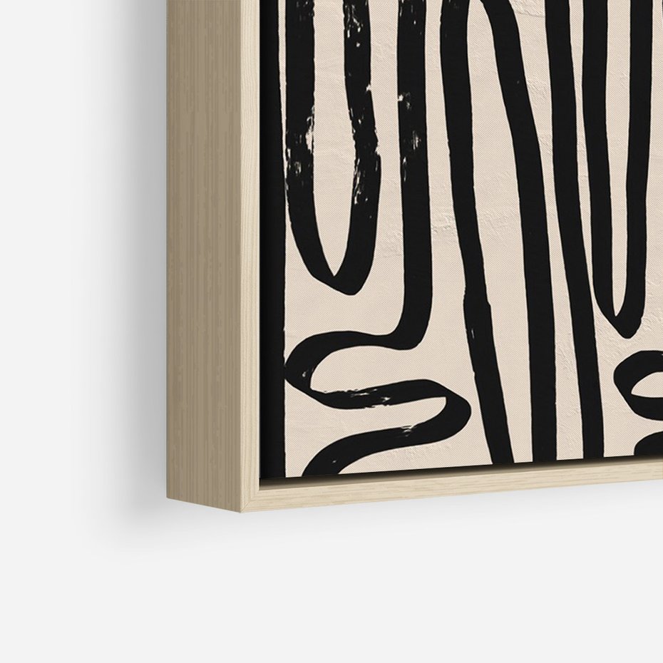 Obraz w ramie 50x70 - Podróżne Wibracje Serca - abstrakcyjny obraz, proste linie - rama drewno