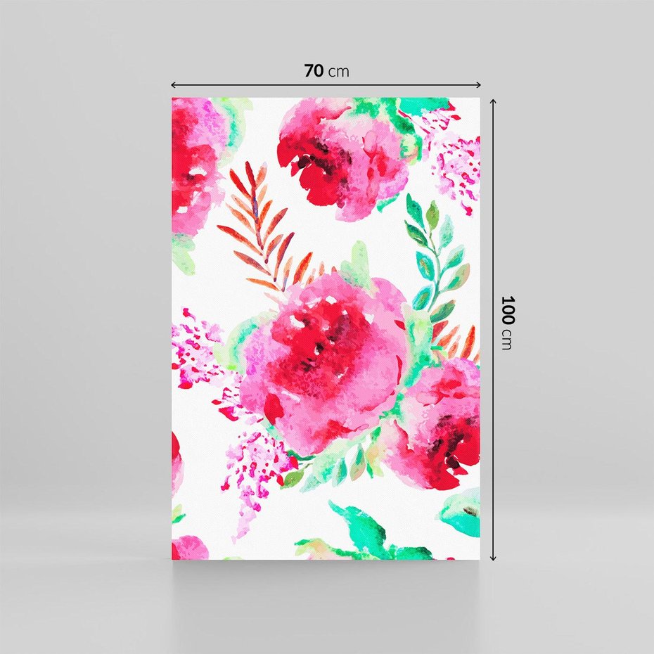 Obraz na płótnie 70x100 - Delikatna Akwarela - kwiaty, akwarela