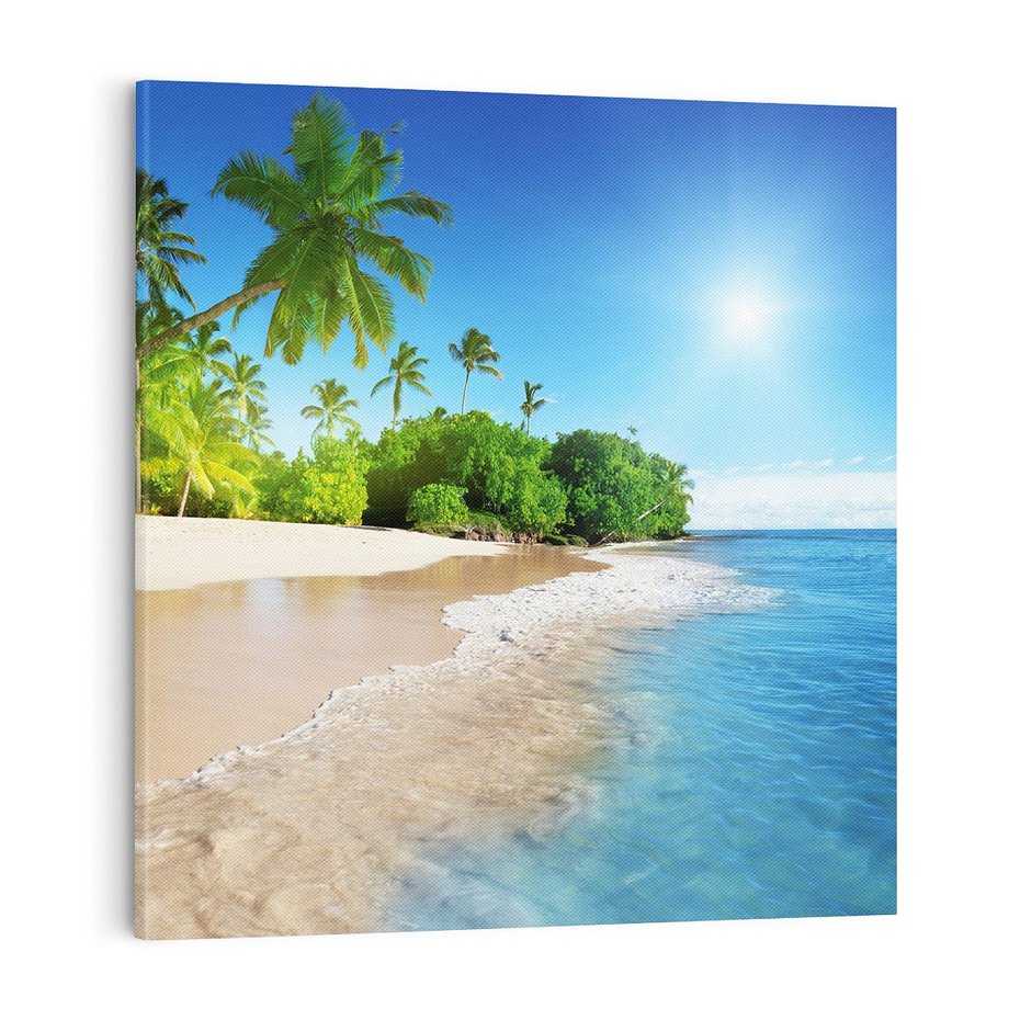Obraz na płótnie 40x40 - Rajskie plaże Karaibów - Karaiby, plaża