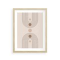 Plakat w ramie 30x40 - Zgeometryzowane Wizje - boho plakat, minimalizm - rama drewno