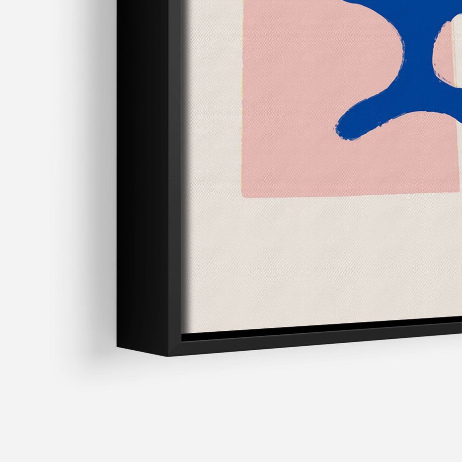 Obraz w ramie 70x100 - Migotliwe Nastroje - abstrakcyjna niebieska forma, dziwne kształty - rama czarna