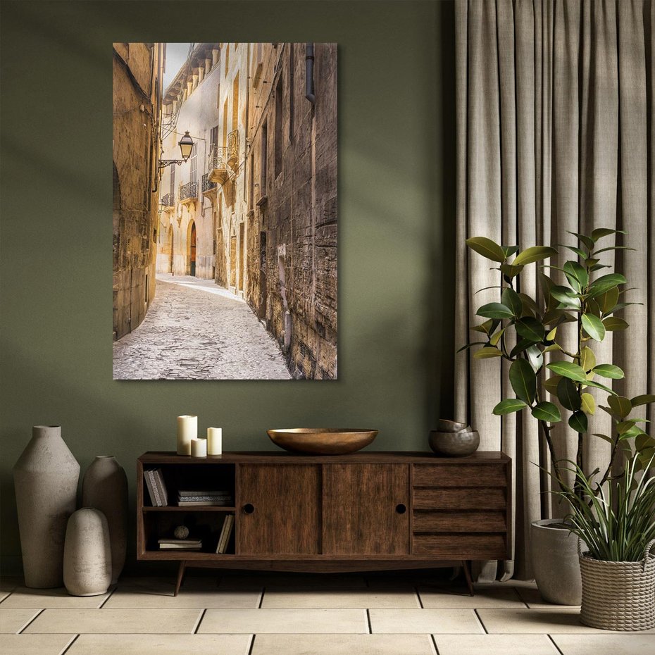 Obraz na płótnie 80x120 - Perspektywa Uliczki - uliczka, perspektywa