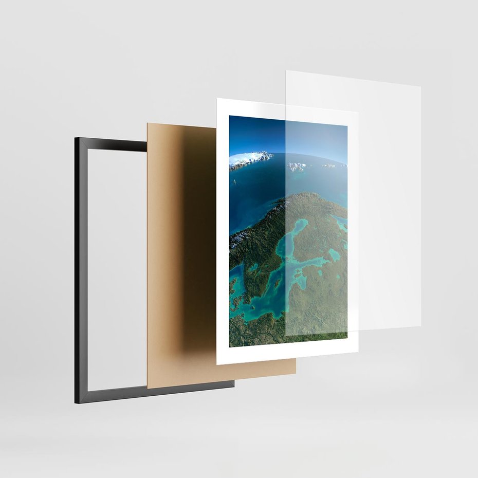 Plakat w ramie 30x40 - Beztroski widok na ocean - widok, ocean - rama czarna