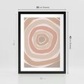 Plakat w ramie 30x40 - Roztopione Granice - abstakcyjne koła, delikatne odcienie beżu - rama czarna