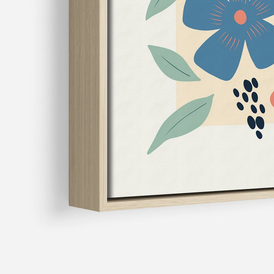 Obraz w ramie 70x100 - Kolorowe liście tęsknot - minimalistyczny plakat, grafika - rama drewno