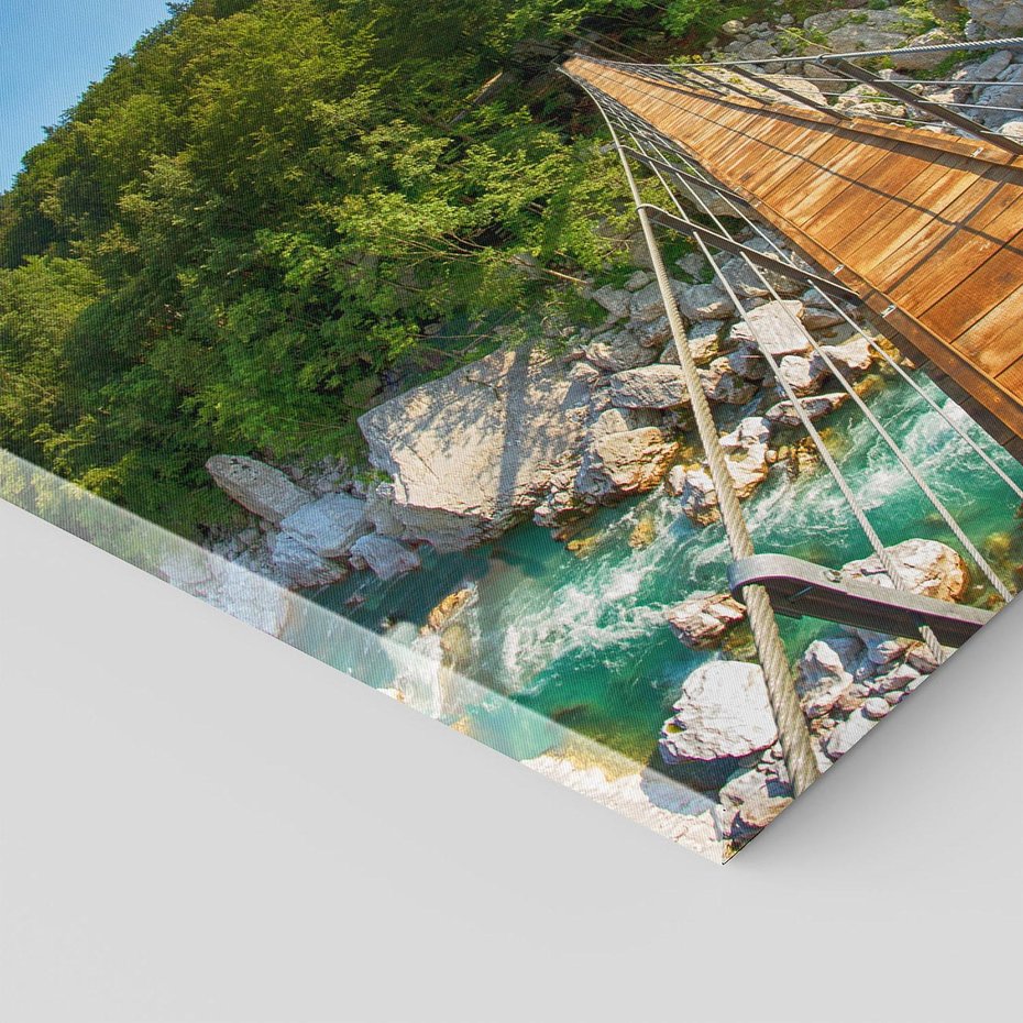 Obraz na płótnie 30x30 - Most w górach: siła natury - most, góry