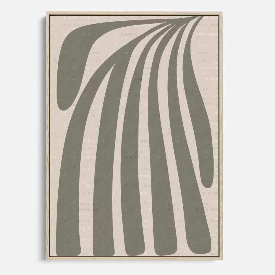 Obraz w ramie 50x70 - Beżowa Delikatność - nowoczesna sztuka, plakat modern - rama drewno