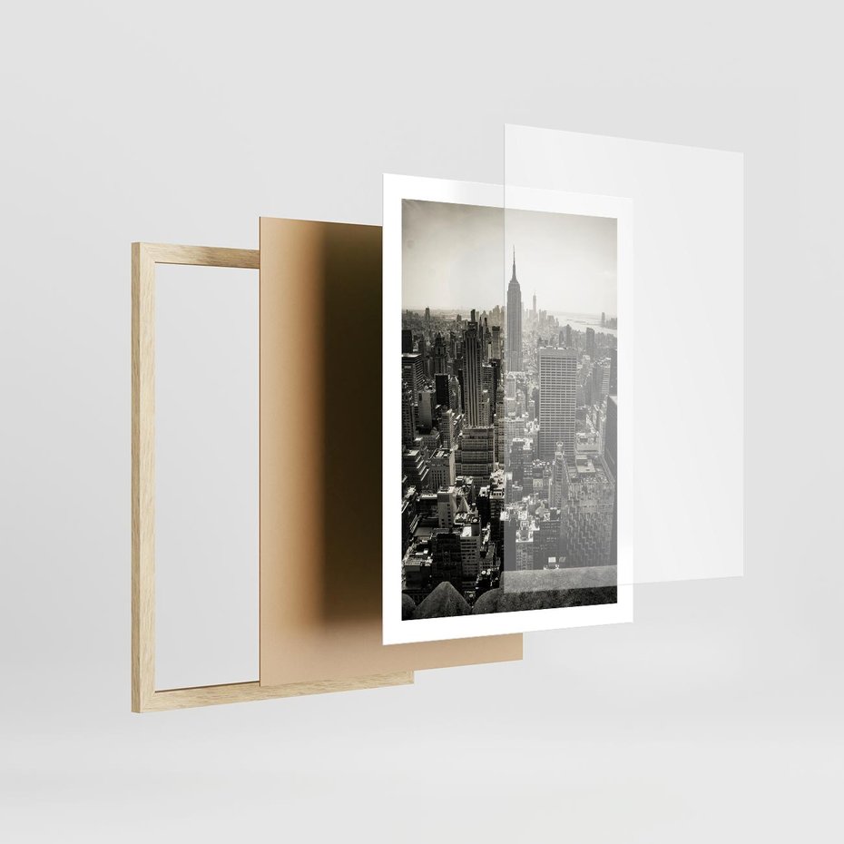 Plakat w ramie 50x70 - Dusza wielkiego miasta - Manhattan, Nowy Jork - rama drewno