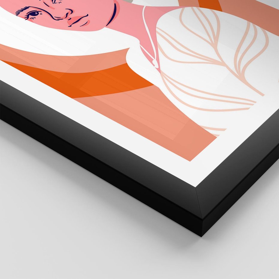 Plakat w ramie 40x50 - Kobieca Harmonia - nowoczesny plakat, styl retro - rama czarna