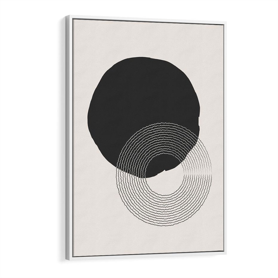 Obraz w ramie 70x100 - Migotliwa Opowieść - abstrakcyjna kompozycja, okręgi - rama biała