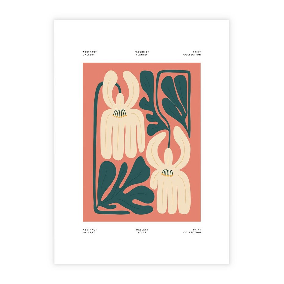 Plakat bez ramy 40x50 - Migotliwe Echa - kwiaty, nowoczesna abstrakcja