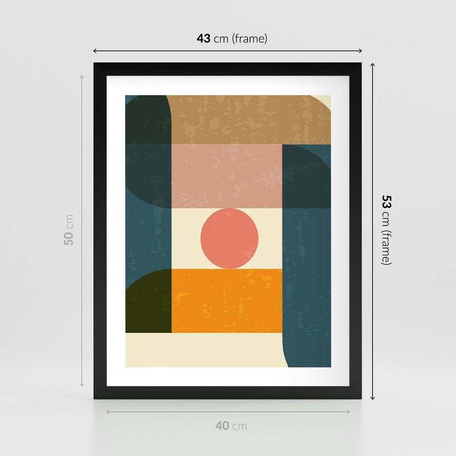 Plakat w ramie 40x50 - Geometryczna Ekspresja - geometria, plakat - rama czarna