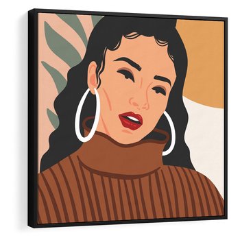 Obraz w ramie 50x50 - Kobiece Wibracje - nowoczesny plakat, styl retro - rama czarna