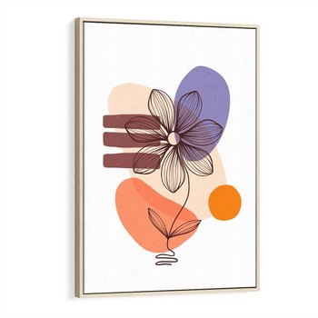 Obraz w ramie 50x70 - Migocące Odbicia Kwiatów - abstrakcyjna sztuka, plamy - rama drewno