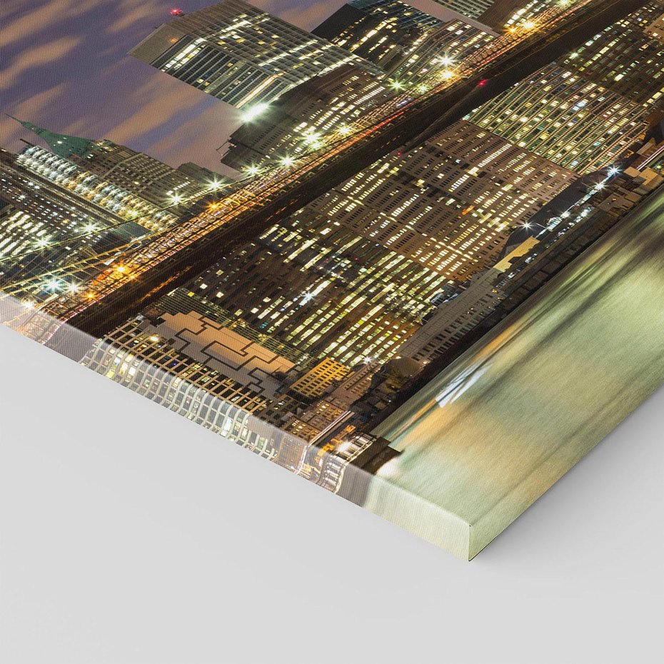 Obraz na płótnie 120x80 - Most Manhattan nocą: Niezwykła Widok - most, Nowy Jork