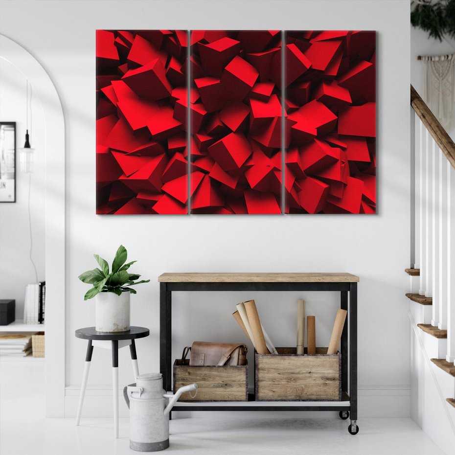 Obraz na płótnie 120x80 - Geometryczny 3D - abstrakcyjna kompozycja - geometryczny, 3D