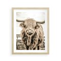 Plakat w ramie 40x50 - Klimat Wiejskiego Życia - amerykańska krowa, byk - rama drewno