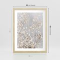 Plakat w ramie 30x40 - Białe Drobne Kwiaty - gipsówka, białe drobne kwiatki - rama drewno