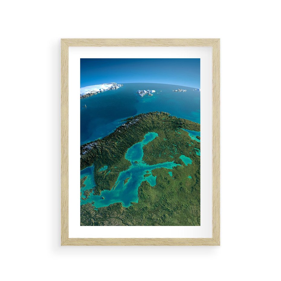 Plakat w ramie 30x40 - Beztroski widok na ocean - widok, ocean - rama drewno