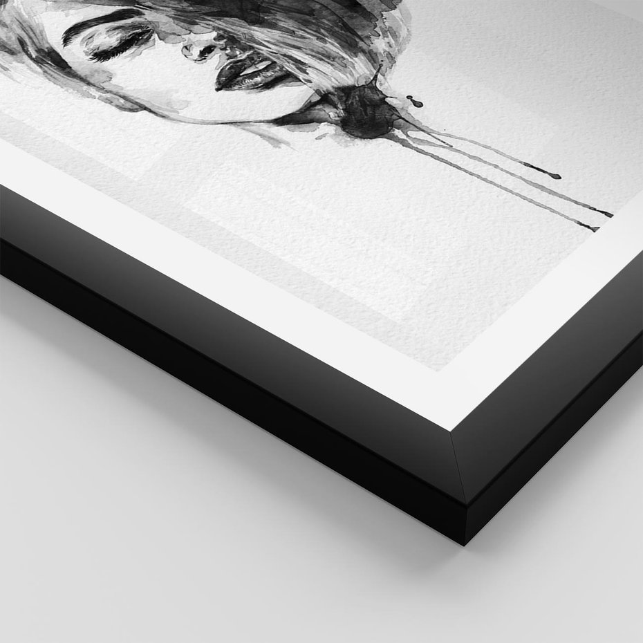 Plakat w ramie 40x50 - Kobieta w akwareli - kobieta, akwarela - rama czarna