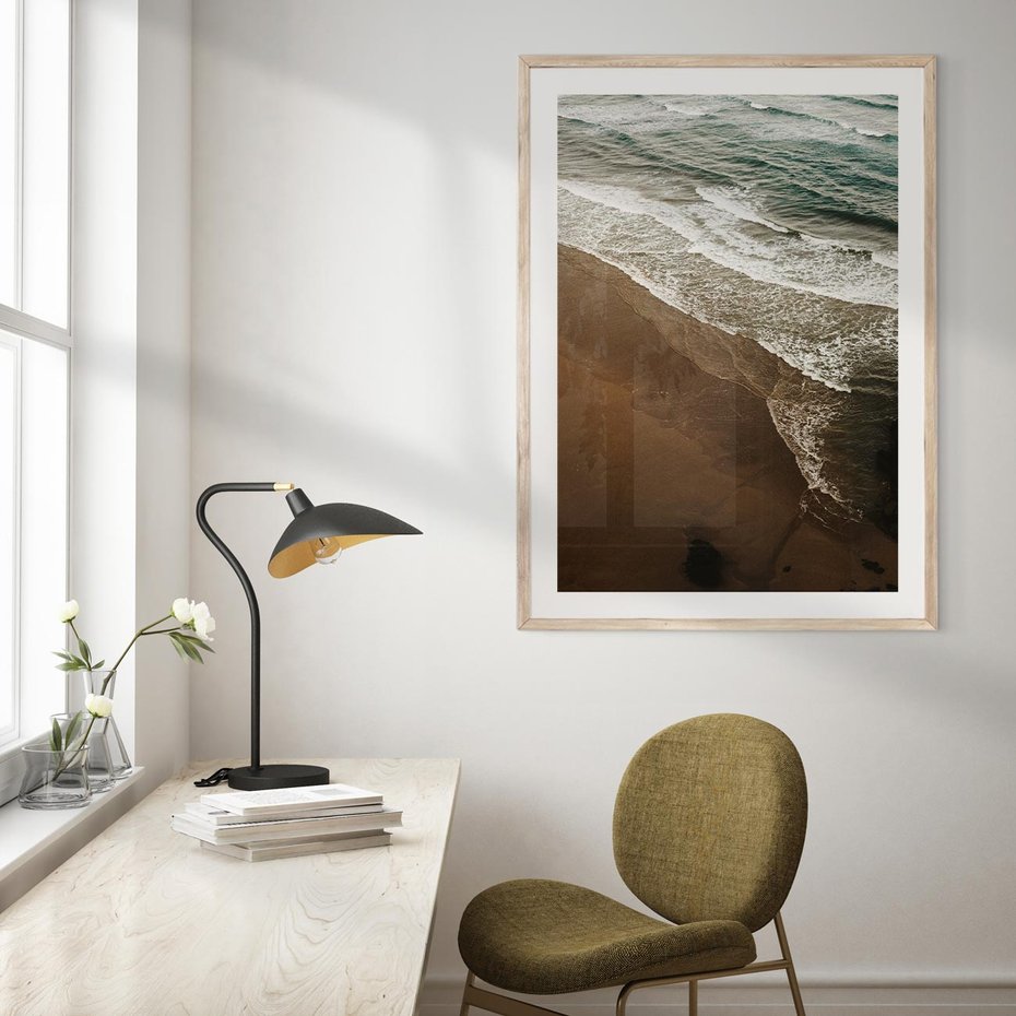 Plakat w ramie 40x50 - Spokój nad plażą - plaża, morze - rama drewno