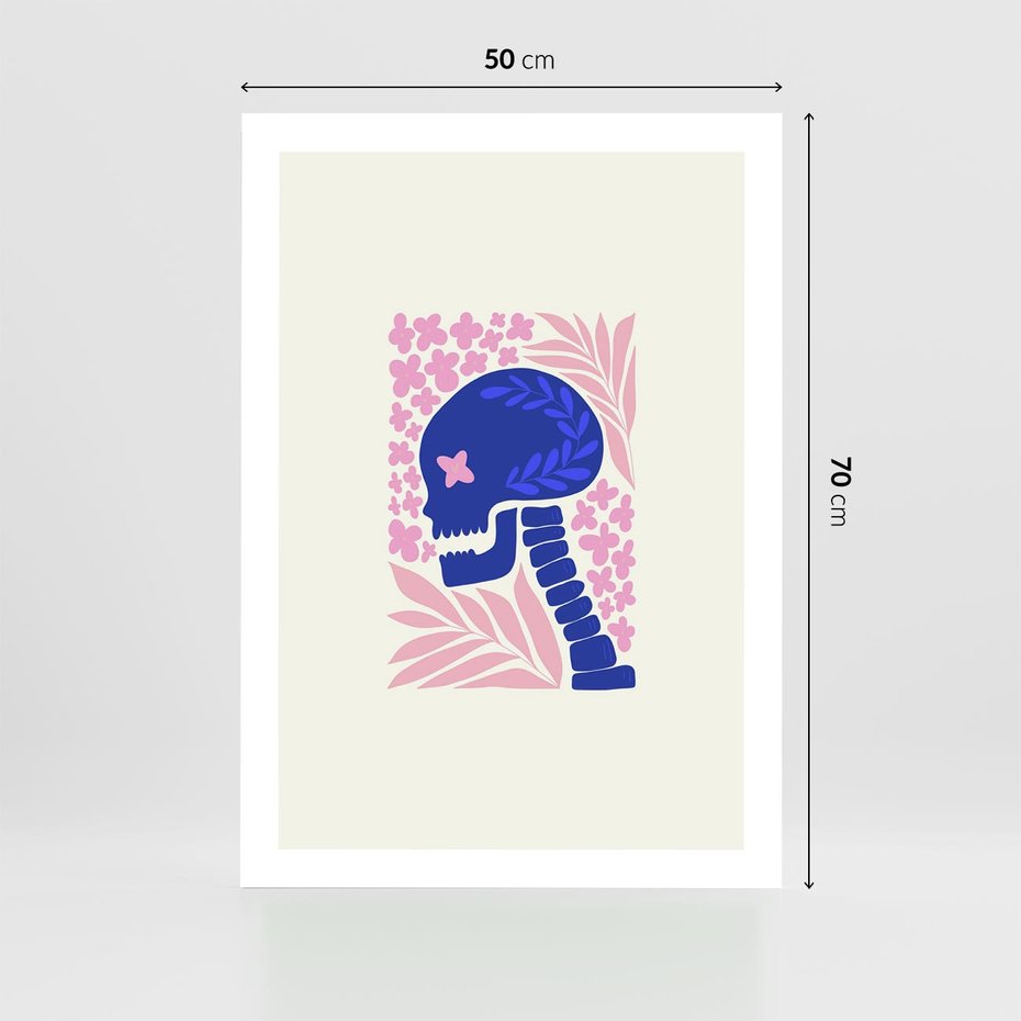 Plakat bez ramy 50x70 - Żart z Czaszką - abstrakcja, sztuka nowoczesna