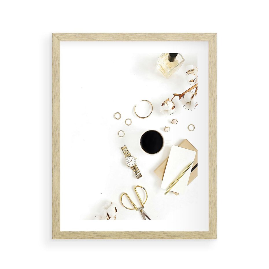 Plakat w ramie 40x50 - Luksusowy Lifestyle - kompozycja lifestyle, fotografia - rama drewno