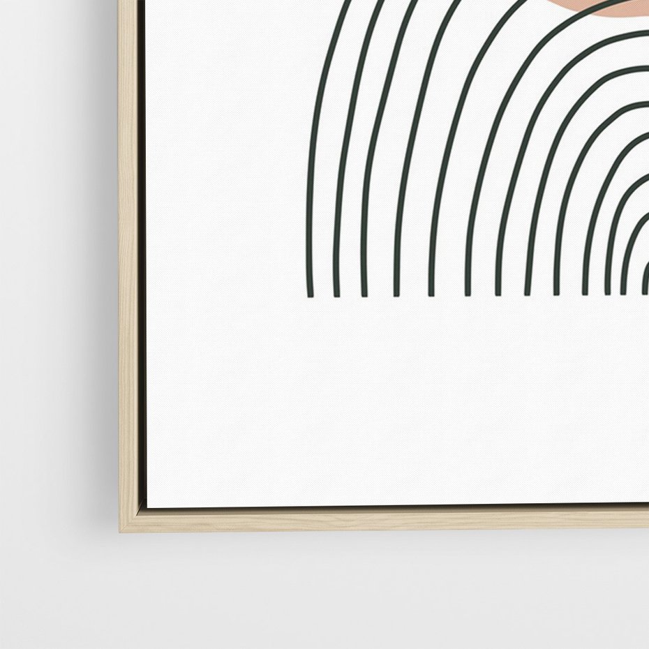 Obraz w ramie 80x120 - Przenikające Widzenia - półkola, koło - rama drewno