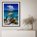 Plakat w ramie 30x40 - Podwodna rafa koralowa: kolorowy oceanowy świat - rafa, koralowa - rama czarna