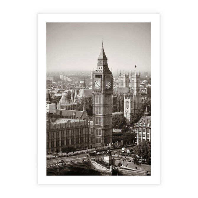 Plakat bez ramy 21x30 - Magiczna esencja Londynu: Big Ben i miasto - Big Ben, Londyn