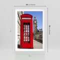 Plakat w ramie 50x70 - Ikoniczna budka telefoniczna w Londynie - budka, telefoniczna - rama biała
