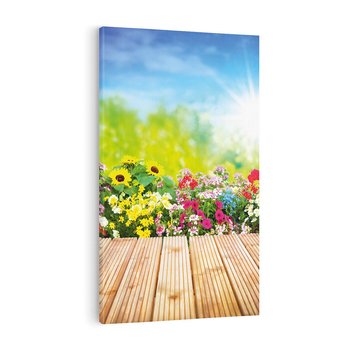 Obraz na płótnie 80x120 - Energiczny ogród - kwiaty, ogród