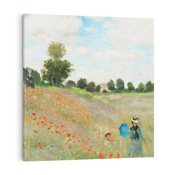 Obraz na płótnie 40x40 - Pole makowe w pobliżu Argenteuil 1873, Claude Monet - Reprodukcja - reprodukcja, obraz na płótnie