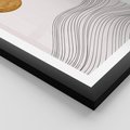 Plakat w ramie 30x40 - Minimalistyczne Słońce: Blask i Złoto - grafika, minimalizm - rama czarna